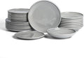 Earth &amp Clay Harmony 24-Piece Dinnerware Set Stoneware Plates and Bowls Set Includes Dinner and Salad Plates Cereal Bowls Dishwasher and Microwave Safe Dishes for 8 Grey