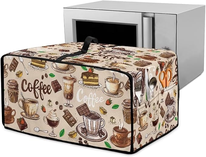 Toaster Oven Heat-Resistant Modern Toaster Oven Heavy Duty Dust-proof Microwave Cover with Storage Side Pockets Protects from Appliances Spills Stain Coffee Dessert