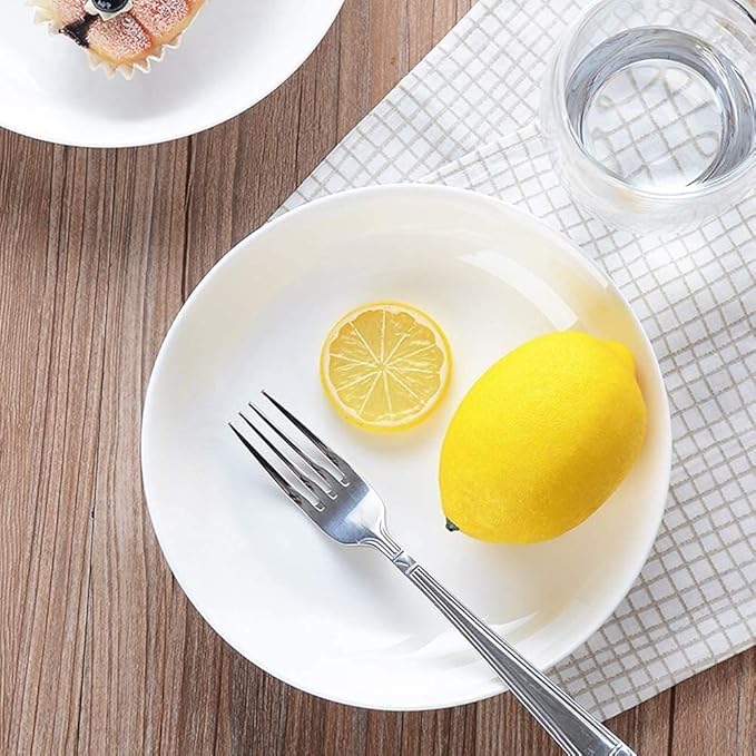 Fine Dinnerware Set10 Piece Dinnerware Set White Ceramics Dinner Set 4.5 Inch Dinners Plates 8 Inch Cereal Bowls Set Service for 6