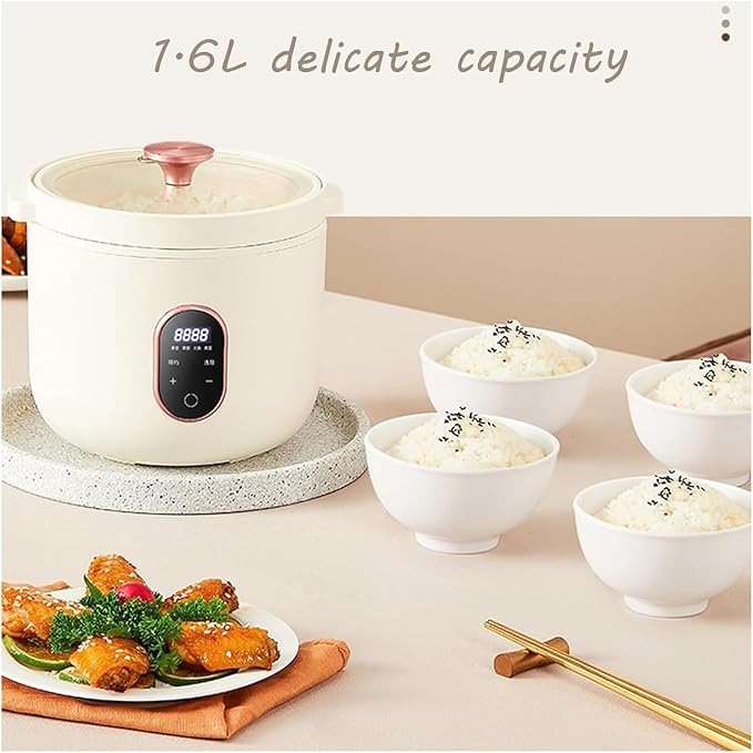 Mini Rice Cooker Commercial Rice Cooker 1.6L Rice Cooker - For 1-4 People - Cooks 15-20 Minutes - Non Stick Coating