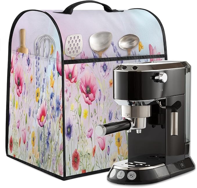cfpolar Kitchen Aid Mixer Cover Compatible with 6-8 Quarts Flower Colorful Floral Stand Mixer Cover Kitchen Aid Mixers Accessories Appliance Organizer Bag Dust Covers with Zipper Pocket