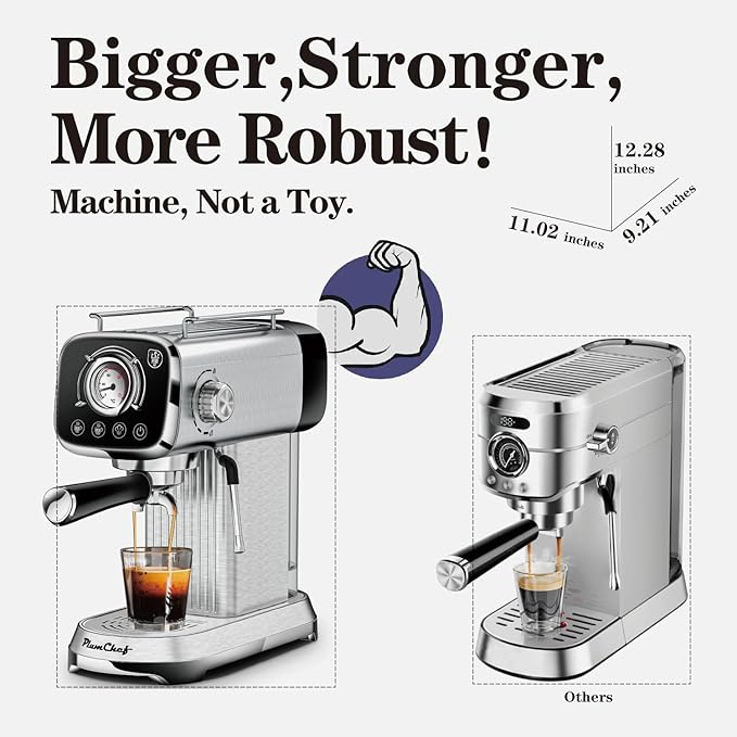 High-Pressure Coffee Maker Stainless Steel High-Pressure Espresso Machine 0.8L Water Tank Steam Control Frothy Drinks Ideal for Home Baristas Perfect for Specialty Coffee