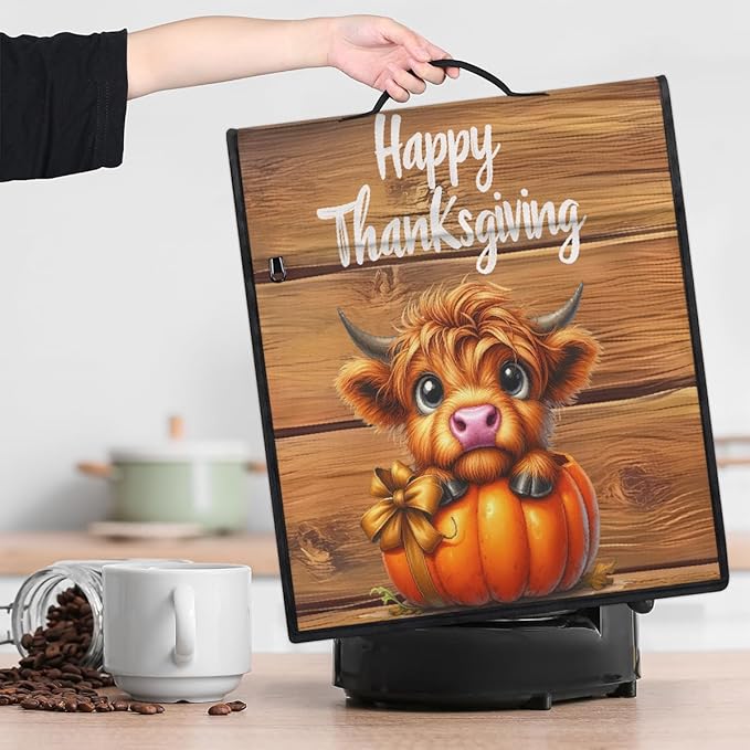 cfpolar Kitchen Aid Mixer Cover Compatible with 6-8 Quarts Thanksgiving Highland Cattle Stand Mixer Cover Kitchen Aid Mixers Accessories Appliance Organizer Bag Dust Covers with Zipper Pocket