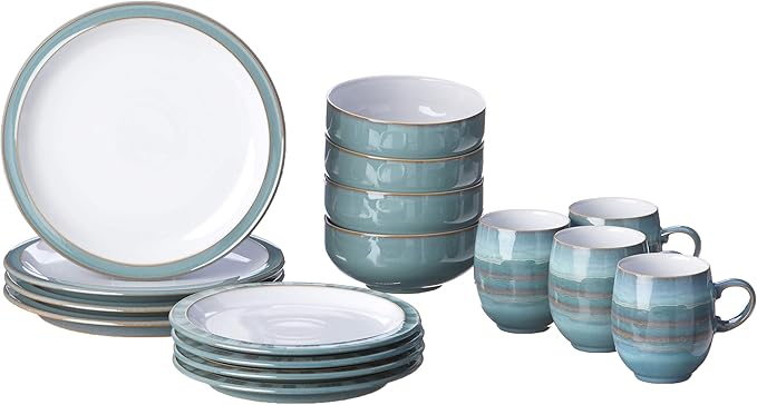 Denby 16-Piece Azure Coast Dinner Set Set of 4
