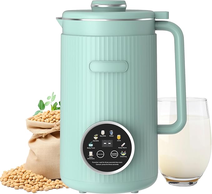 VBGK 8 in 1 Nut Milk Maker Blender With 20 Bladers40oz Soy Almond Oat Coconut Plant Based and Non Dairy Beverages Automatic Soybean Machine With Delay Start/Keep Warm/Boil Water/Auto-clean.