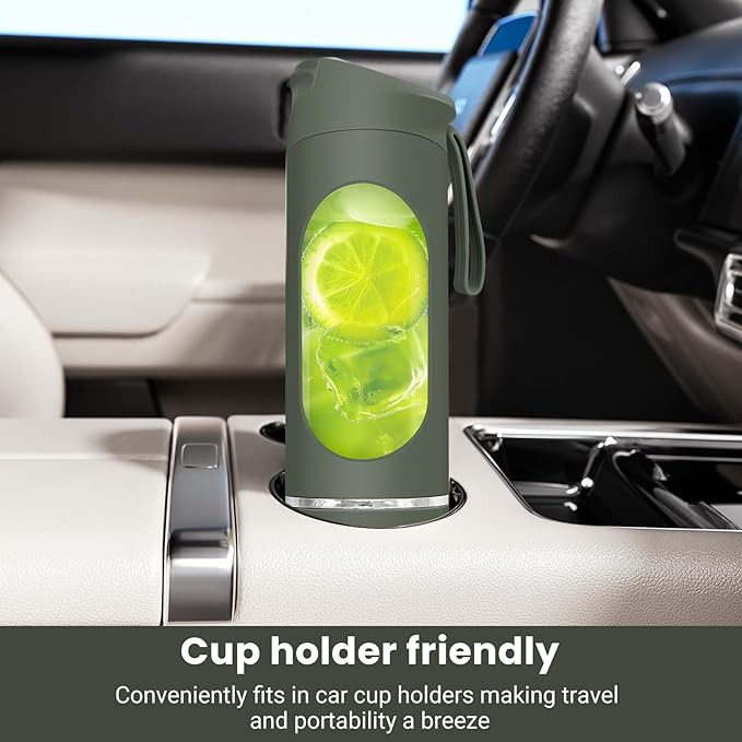Portable Blender Personal Electric USB500ML Portable juicer Shakes and Smoothies BlenderSmall BlendersMixingCompact、Convenient and Versatile (Green)