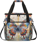 Dreamy Butterfly Coffee Maker Carrying Bag Oil Painting Butterfly Travel Storage Bag Compatible with K-Mini or K-Mini Plus Single Serve Coffee Brewer Carrying Case with Pockets &amp Shoulder Strap