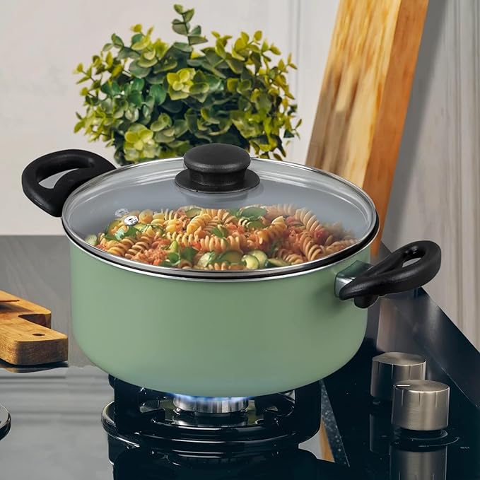 7 Piece Nonstick Aluminum Cookware Set Lightweight Pots and Pans with Lids Dishwasher Safe for Home Kitchen
