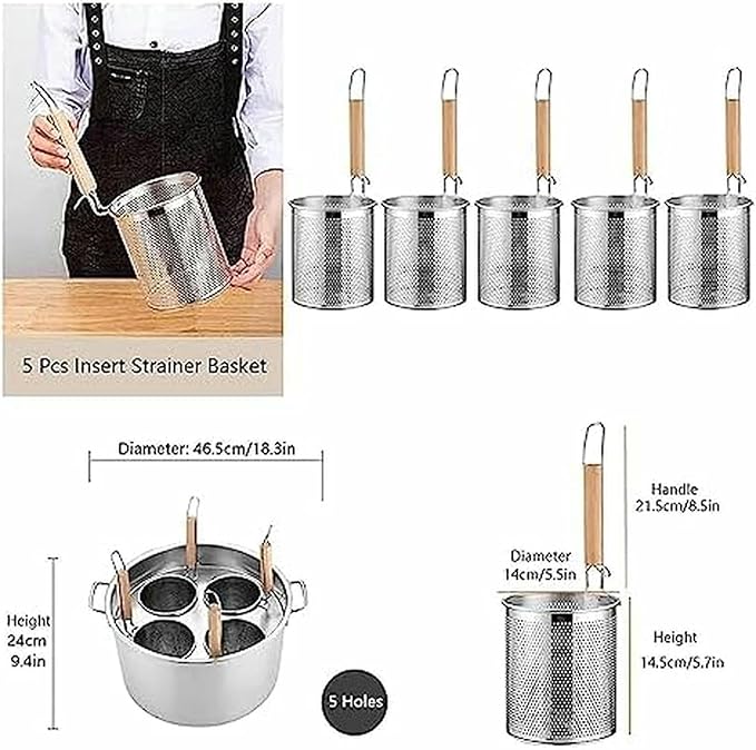 Set of Pots for 5 Holes Paste Stainless Steel Potplay with Homemade Kitchen and Restaurant Restaurant5 Hole