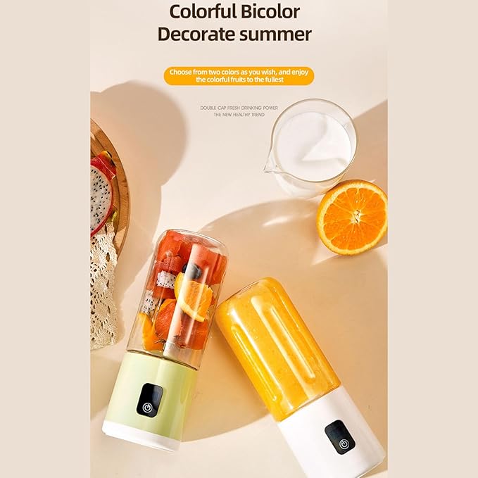 Diydeg Portable Blender Rechargeable Electric USB Juicer Blender 500ml Large Capacity with 1500mAh Battery and Stainless Steel Blades Mini Blenders for Fruit Smoothies and Shakes (Green)