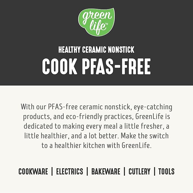 GreenLife Rice Cooker with Removable PFAS-Free Ceramic Nonstick Pot 3-Cups Uncooked/6-Cups Cooked Grains &amp Oatmeal Multicooker Compact One-Switch Design Auto Keep Warm Easy Clean Black
