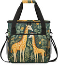 Forest Giraffe Coffee Maker Carrying Bag Retro Giraffe Travel Storage Bag Compatible with K-Mini or K-Mini Plus Single Serve Coffee Brewer Carrying Case with Multiple Pockets &amp Shoulder Strap