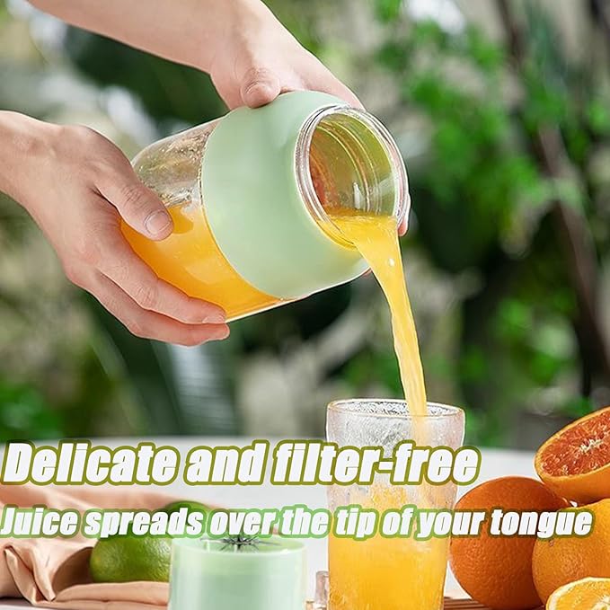Electric Citrus Juicer 17 oz with Straw Two Lids Portable Blender for Smoothies Shakes Food Prep &amp Frozen Blending Large-Capacity Wireless Mini Juicer Cup on the Go for Kitchen Office (C-27o