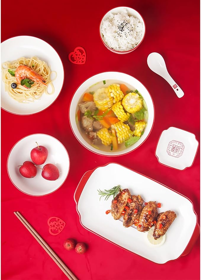 Dinnerware Set/Household Chinese Luxury Light Luxury Ceramic Dishes Dishes Tableware Tableware Set