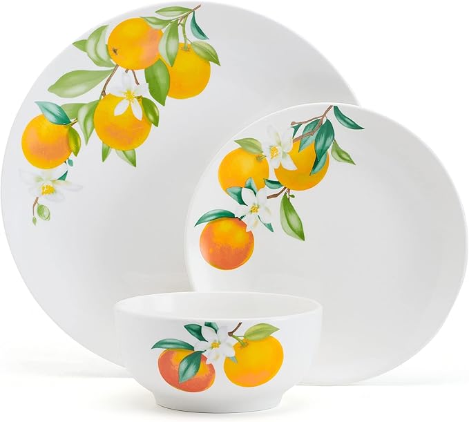 Studio Nova Oranges 12 Piece Dinnerware Set Service for 4 White