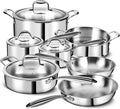 3 Ply Stainless Steel 11-Piece Cookware Set with Lids Pots and Pans Kitchen Set Non-Toxic Induction Oven Dishwasher Safe Professional Chef Quality