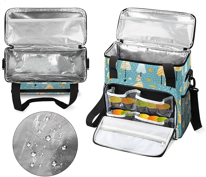 Xmas Tree Coffee Maker Carrying Bag Graffiti Tree Travel Storage Bag Compatible with K-Mini or K-Mini Plus Single Serve Coffee Brewer Carrying Case with Multiple Pockets &amp Shoulder Strap