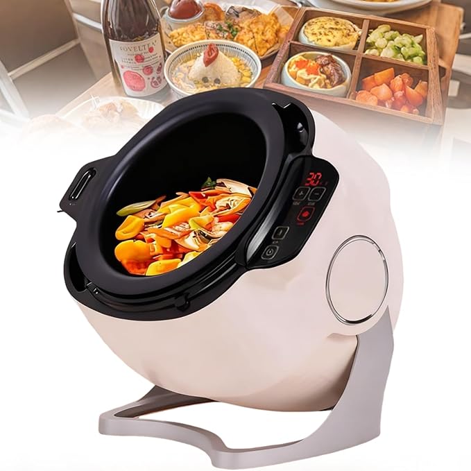 2000w Automatic Cooking Machine 5.45 Quart 360° Rotation Pot Commercial Auto Stir Fry Machine for Cooking &amp Stewing Rice Cooker Multifunctional Choose with Smart Touch(220V)