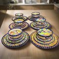 30-Piece Talavera Dinnerware Set | Colorful Tableware (Seats 6)