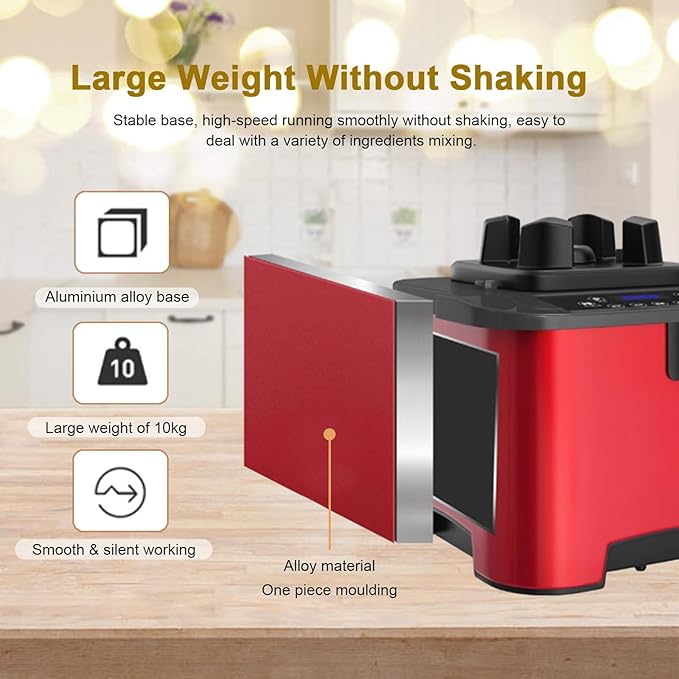 2200 W Electric Blender Smoothie Maker Commercial Food Jug Blender with 2.2 L Container 8 Adjustment Speed + 5 Min Timer + Self-Cleaning for Smoothies/Shakes/Fruit/Vegetable Juice
