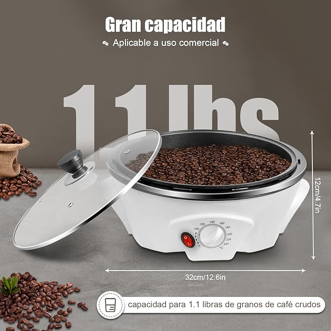 110V Electric Home Coffee Roaster Coffee Bean Roasting Baking Machine 800W NEW