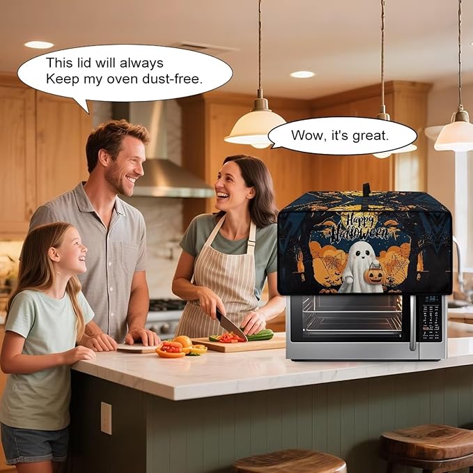Doojoayie Ghost Toaster Cover 8 Slice Kitchen Appliance Covers Halloween Kitchen Appliance Dust Protector 22.5x18.5x 13 Compatible with Toaster/Bread Machine
