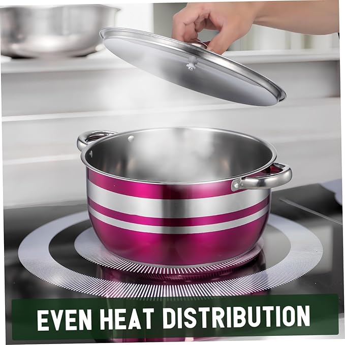 4pcs Stainless Steel Cooking Pot Set with Lids and Heat-resistant Handles Non-stick Induction Compatible Kitchen Cookware for Gas Stove and Electric Range Pots for Home and