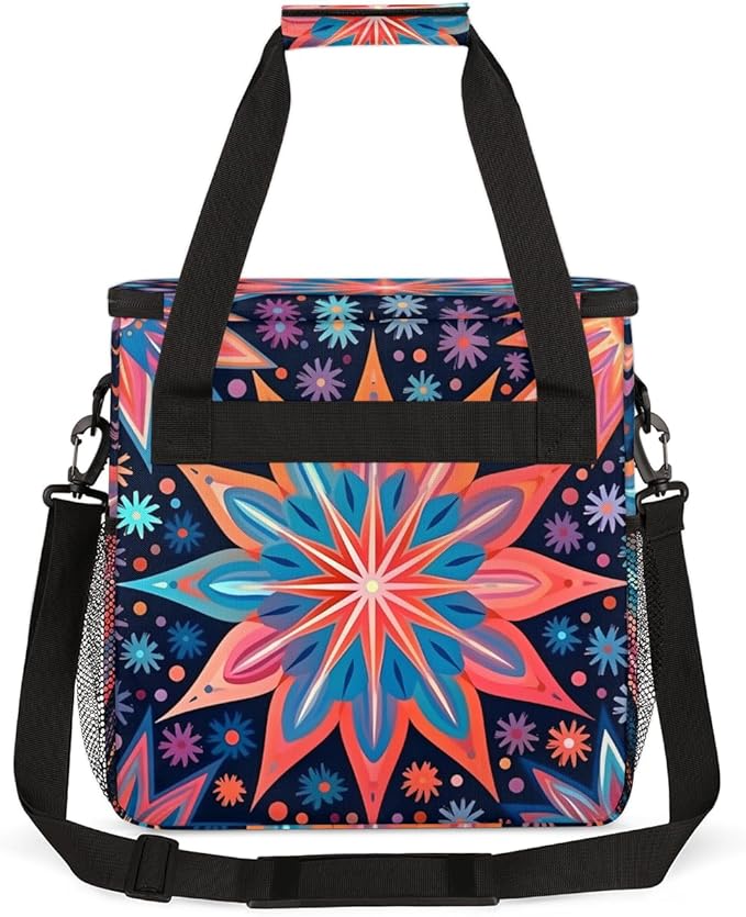 Watercolor Explosion Coffee Maker Carrying Bag Crazy Lines Star Travel Storage Bag Compatible with K-Mini or K-Mini Plus Single Serve Coffee Brewer Carrying Case with Pockets &amp Shoulder Strap
