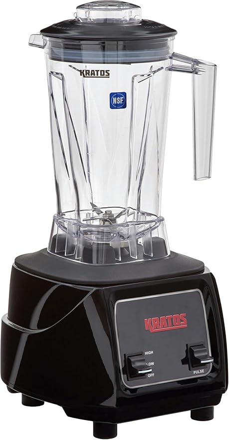 Kratos Commercial 3.5 HP Blender with Toggle Controls Pulse Feature 64 Oz. Jar 120V 1800W 5-15P Plug Black Countertop Professional Blender (29B-003)