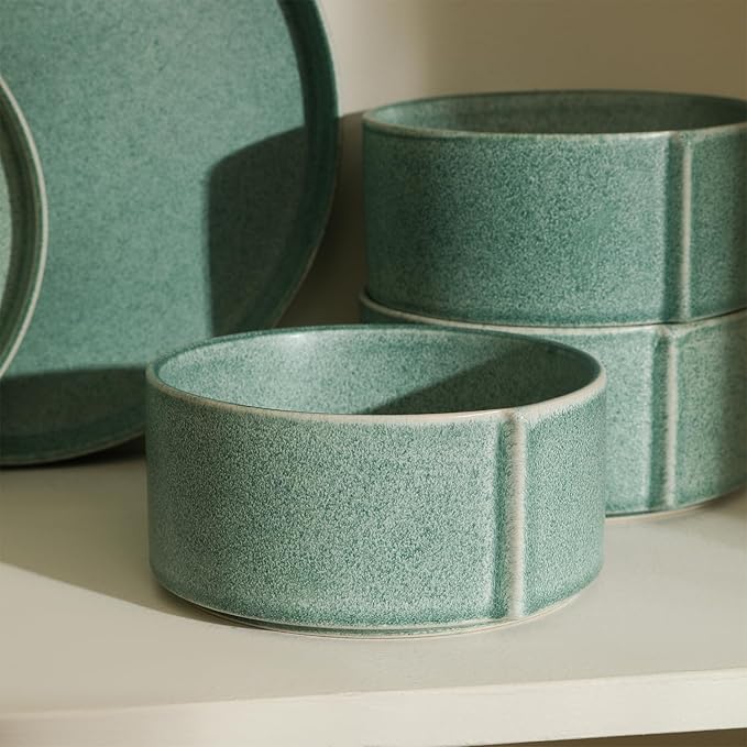 Stone Lain Bao 24-Piece Dinnerware Set Stoneware Green