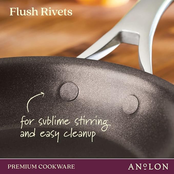 Anolon Nouvelle Copper Hard Anodized Nonstick Wok/Stir Fry Pan/Wok Pan - 12 Inch Sable Brown