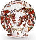 European Style Dinnerware Set Service for 2 Bone China Dinnerware Sets Unbreakable Porcelain Dinner Sets Coffee Cup and Saucer Tableware Set Steak Dinner Plates Dish Set Triumph Horse-2