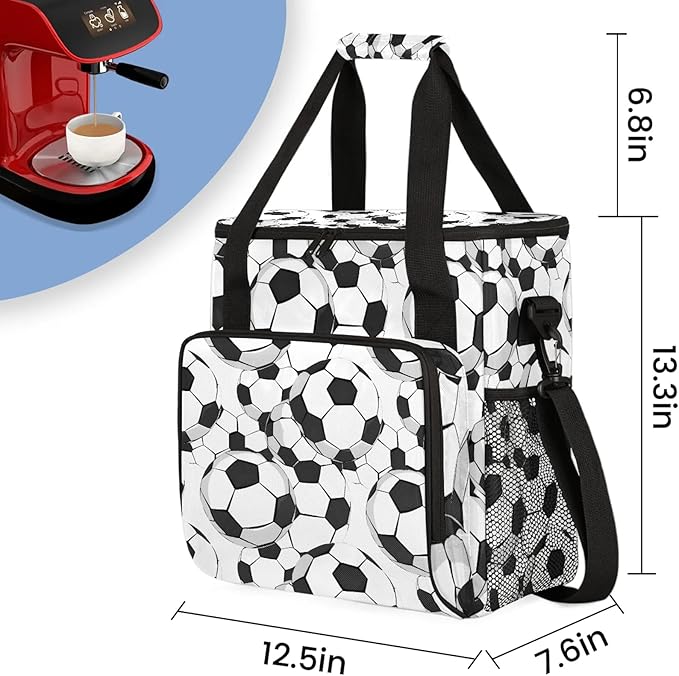 Soccer Ball Football Travel Coffee Maker Carrying Bag Large Organizer Storage Tote Bag Insulated Reusable Cooler Grocery Bags