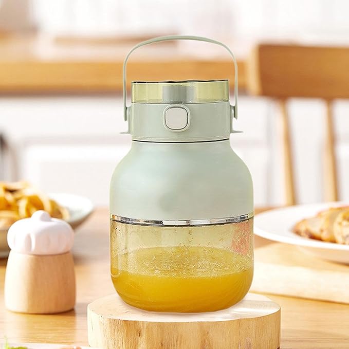 Electric Juicer Portable Blender 1000ml with Straw and Lid Travel Juicer Juice Blender for Home Picnic Green