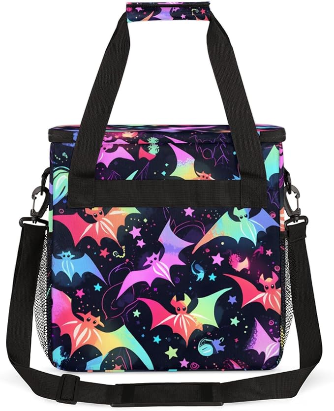 Gothic Bat Coffee Maker Carrying Bag Dreamy Bat Portable Travel Storage Tote Bag Compatible with K-Mini or K-Mini Plus Single Serve Coffee Brewer Carrying Case with Multiple Pockets &amp Shoulder S