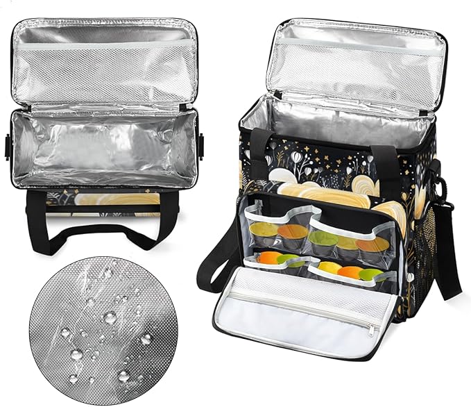 Black Gold Heart Coffee Maker Carrying Bag Portable Travel Storage Tote Bag Compatible with K-Mini or K-Mini Plus Single Serve Coffee Brewer Carrying Case with Multiple Pockets &amp Shoulder Strap