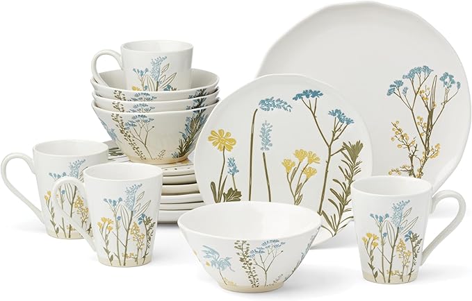 Lenox 897830 Wildflowers 16-Piece Dinnerware Set Service For 4