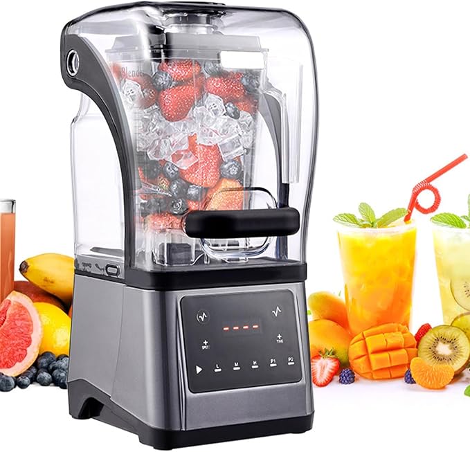 Blender Smoothie Maker 2200 W Home Food Grinder 1.6 L 9 Adjustable Speeds Alloy Six-Blade Blade Assembly Up to 48000 RPM Smooth Crushing of Ice/Fruits with Push Bar