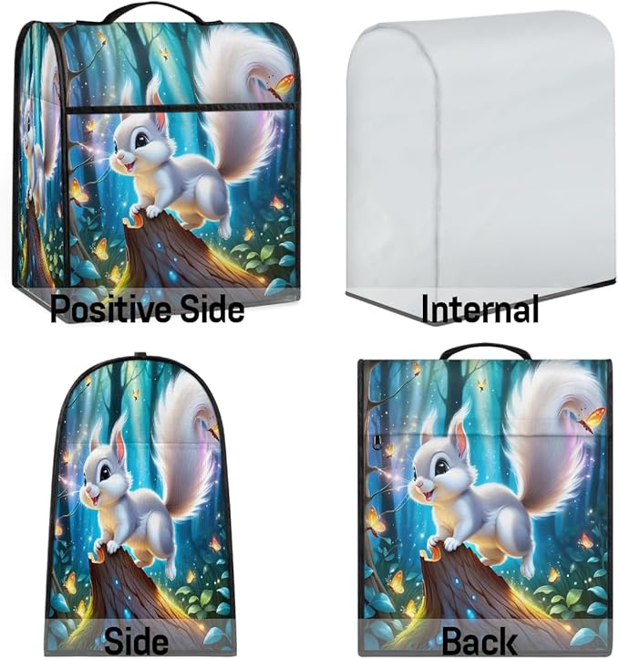 cfpolar Kitchen Aid Mixer Cover Compatible with 6-8 Quarts Cute Squirrel Forest Stand Mixer Cover Kitchen Aid Mixers Accessories Appliance Organizer Bag Dust Covers with Zipper Pocket