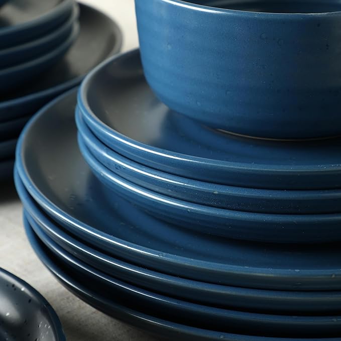 Earth &amp Clay Ion 24-Piece Dinnerware Set Stoneware Blue