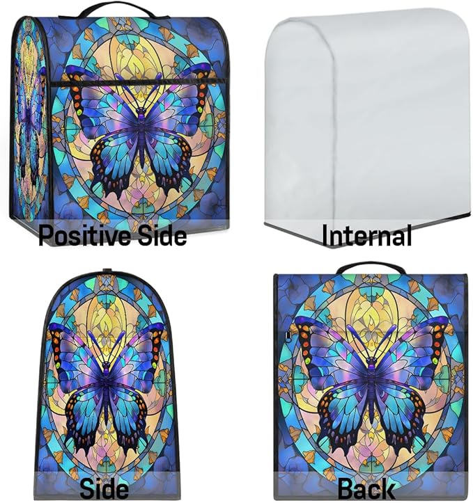 cfpolar Kitchen Aid Mixer Cover Compatible with 6-8 Quarts Butterfly Blue Flower Stand Mixer Cover Kitchen Aid Mixers Accessories Appliance Organizer Bag Dust Covers with Zipper Pocket