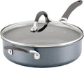 Circulon A1 Series with ScratchDefense Technology Nonstick Induction Sauté Pan with Helper Handle and Lid 5 Quart Graphite