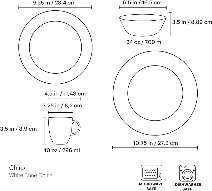 Lenox Chirp 4-Piece Place Setting 5.1 LB Multi