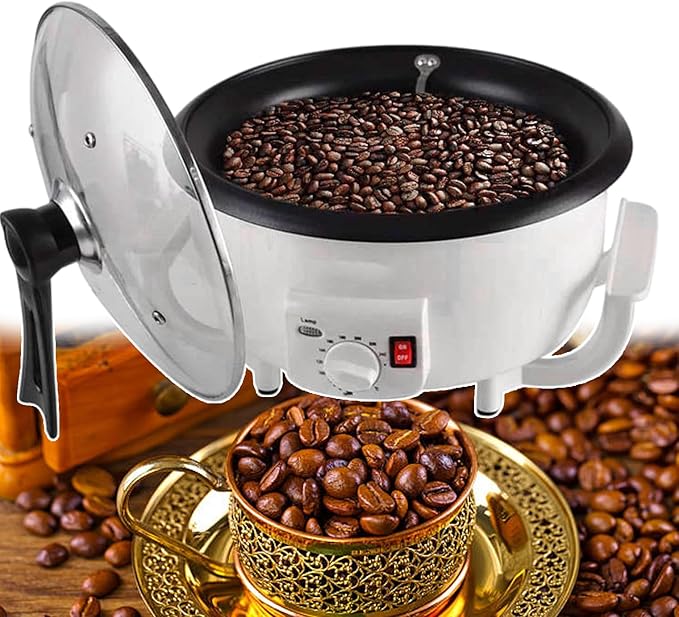 Electric Coffee Maker - With Adjustable Temperature 0-240°C Grain Drying Burner Machine - Variety of Food Baking 750g Capacity For Corn Chestnut Peanuts Soy