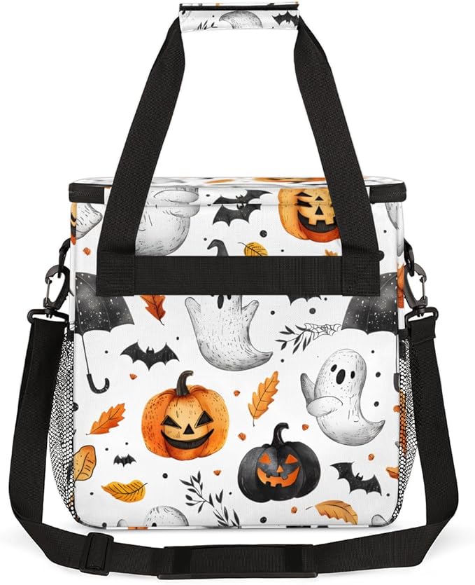 Magical Pumpkin Coffee Maker Carrying Bag Halloween Pumpkin Travel Storage Bag Compatible with K-Mini or K-Mini Plus Single Serve Coffee Brewer Carrying Case with Multiple Pockets &amp Shoulder Str
