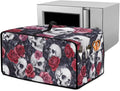 Skull Rose Print Toaster Oven Dust Cover for Kitchen Counter Decorative Washable Toaster Oven Air Fryer Cover Dust Protection 18.5 x 14.5 x 9 Grey and Red