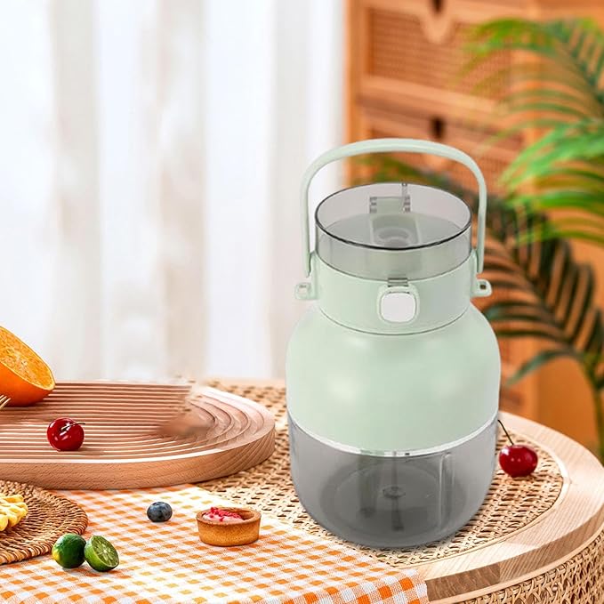 Portable Electric Blender Personal Juicer 500ml USB C Charging with Shoulder Strap 16x21cm Lightweight for Fitness Mom Travel- Green