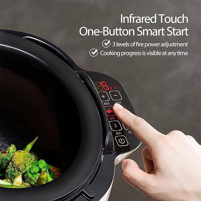 Automatic Cooking Machine 360° Automatic Rotating Fried Rice Machine 2000w 6l Automatic Cooking Pot Three-Speed Pot/Speed Adjustable