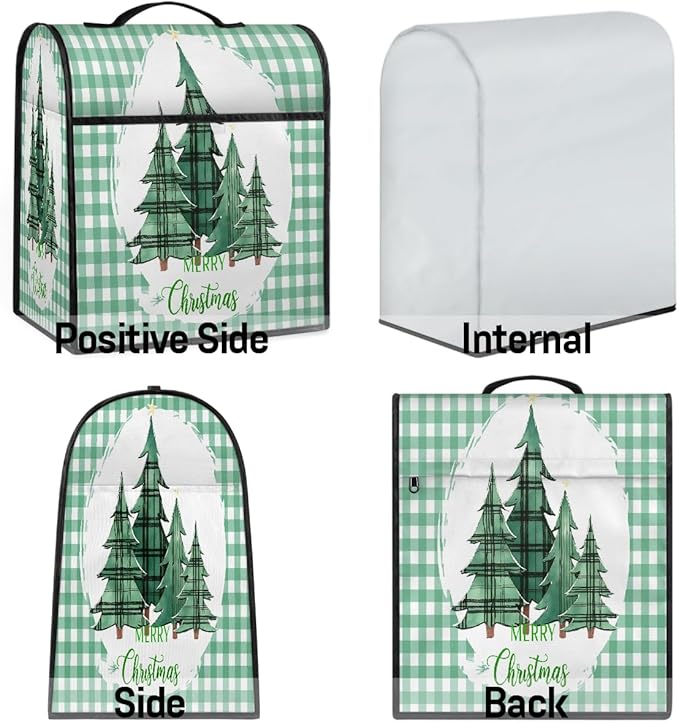 cfpolar Kitchen Aid Mixer Cover Compatible with 6-8 Quarts Xmas Green Christmas Tree Stand Mixer Cover Kitchen Aid Mixers Accessories Appliance Organizer Bag Dust Covers with Zipper Pocket