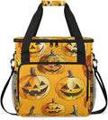 Gothic Pumpkin Coffee Maker Carrying Bag Bright Pumpkin Travel Storage Bag Compatible with K-Mini or K-Mini Plus Single Serve Coffee Brewer Carrying Case with Multiple Pockets &amp Shoulder Strap
